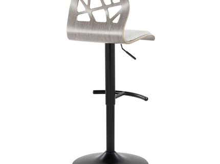 Folia - Contemporary Adjustable Barstool With Swivel With Rounded T Footrest (Set of 2)