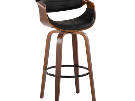 Symphony - Mid Century Modern Fixed Height Barstool With Swivel And Round Footrest (Set of 2)