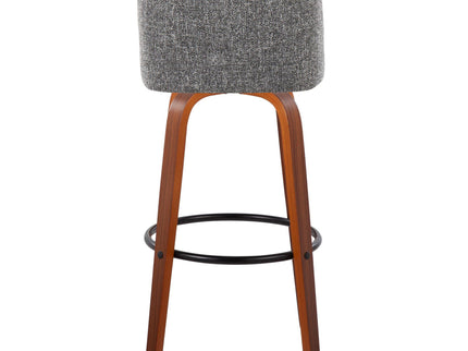 Toriano - Mid Century Modern Fixed Height Barstool Swivel And Round Footrest (Set of 2)