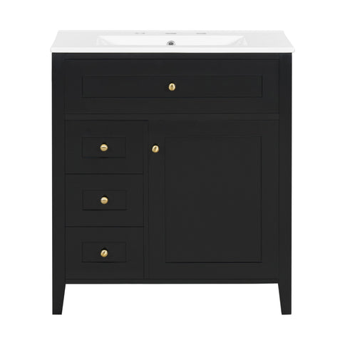 Modern Bathroom Vanity With Sink, 3 Drawers And Adjustable Shelf