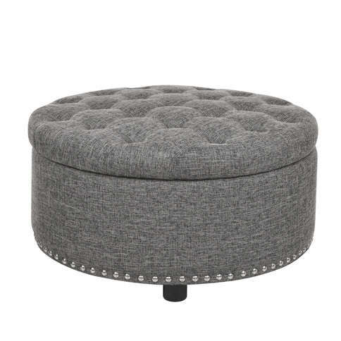 Tufted Storage Ottoman With Upholstery