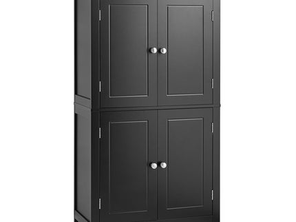 Elegant Bathroom Floor Storage Cabinet With 4 Doors, Adjustable Shelves