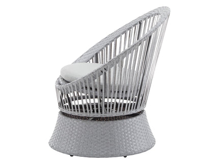 Modern Swivel Wicker Lounge Chair With Round Design