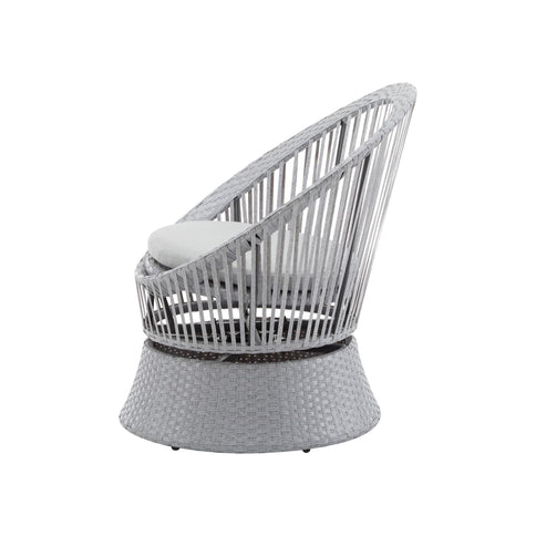 Modern Swivel Wicker Lounge Chair With Round Design