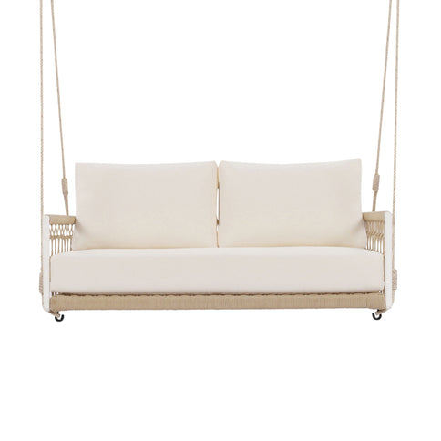 Outdoor Swing Sofa With Soft Cushions For Patio - Beige