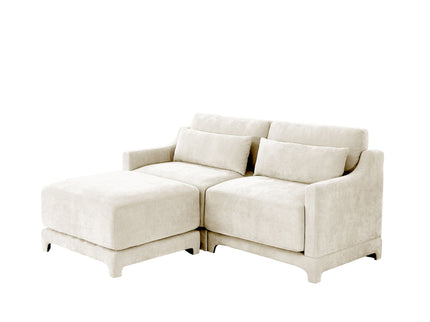 Stylish Sofa With Ottoman And Lumbar Pillows, Ergonomic Design