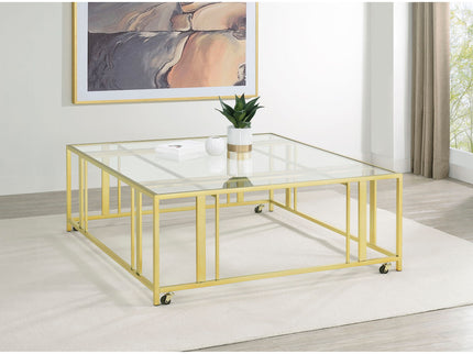 Square Coffee Table - Brushed Brass