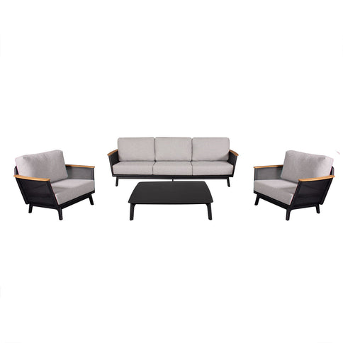 Sofa Set With Armrests - Black