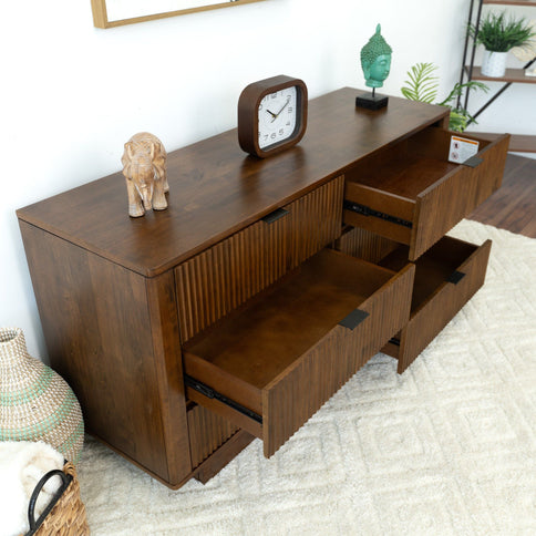 Lola - Dresser With 6 Drawers - Dark Brown