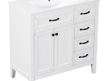 Modern Bathroom Vanity With Sink, Freestanding With Drawers And Doors