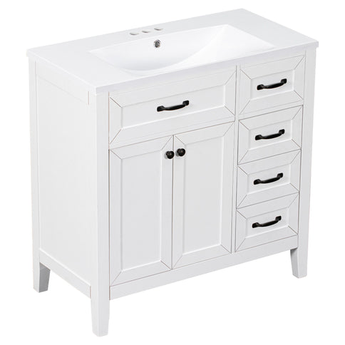 Modern Bathroom Vanity With Sink, Freestanding With Drawers And Doors