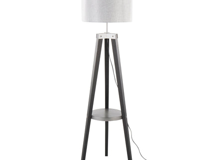 Compass - Mid Century Modern Floor Lamp With Shelf
