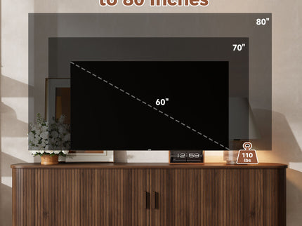 70" TV Stand, Media Center With Ample Storage - Dark Brown