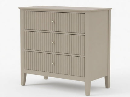 Fluted 3 Drawer Nightstand With Soft Close Slides