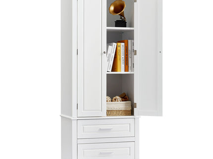 Tall Storage Cabinet With 2 Drawers For Bathroom