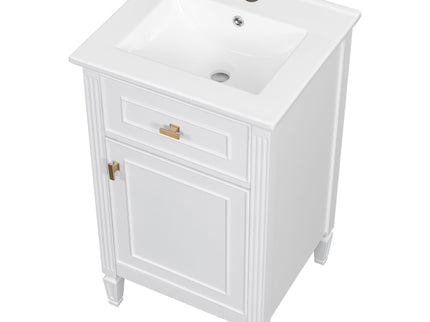 Bathroom Vanity With Sink, Adjustable Shelf, Tilt-Out Drawer
