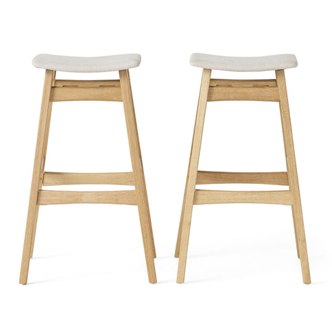 Modern Bar Stool Set With Upholstered Seating