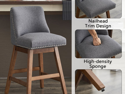 Upholstered Swivel Bar Stool