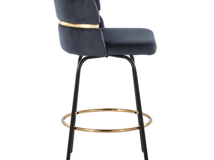 Cinch - Contemporary Fixed Height Counter Stool With Swivel & Round Footrest (Set of 2)