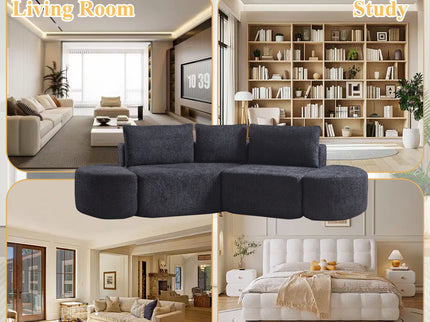 V - Shaped Modular Sofa Set With 3 Pillow