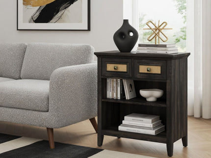 Storage Cabinet With 2 Drawers And 2 Shelves - Coffee