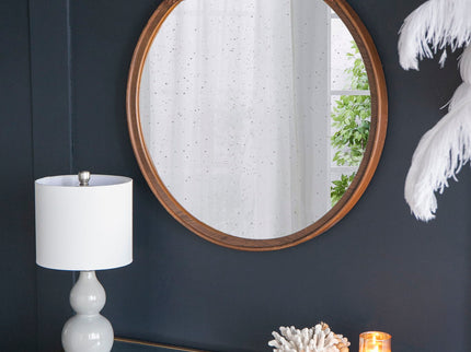 Round Hand Carved Rose Antique Mirror Frame, Wall Mirror For Live Space
