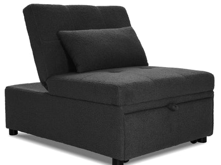 Sleeper Sofa Chair, Convertible Pull Out Bed Couch - Black