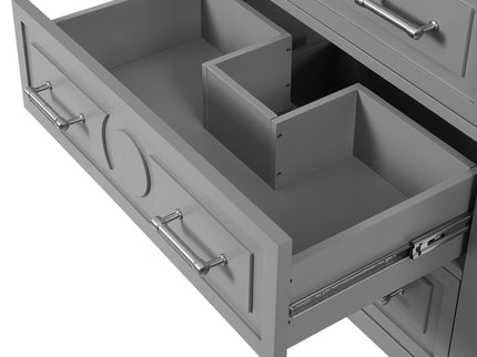 Retro Bathroom Vanity With Sink Combo, Free Standing Single Set With 3 Drawers