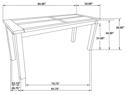 Amarillo - Rectangular Counter Height Dining Table - Rustic Brown