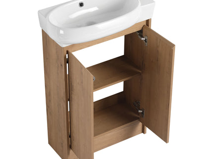 Freestanding Bathroom Vanity With Sink And Storage Rack, Soft Close Doors Base With Basin