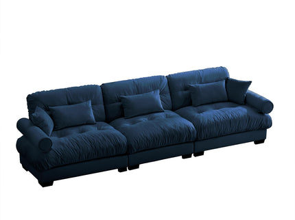 Modern Oversize Sofa With Cloud Like Comfort, Featuring Waist And Throw Pillows