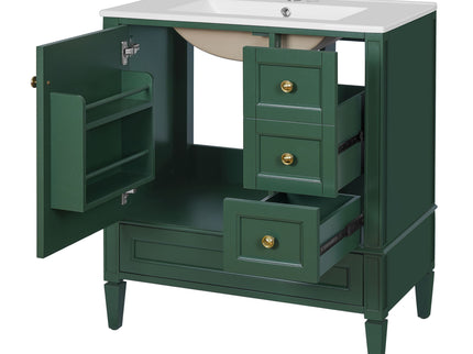 Bathroom Vanity With Sink, 3 Drawer Storage Cabinet