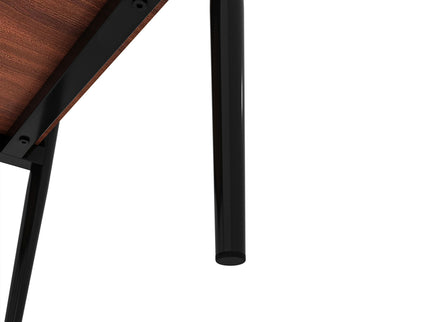 Modern Rectangle End Table (Set of 2) With Tempered Glass Tabletop And Layer - Brown
