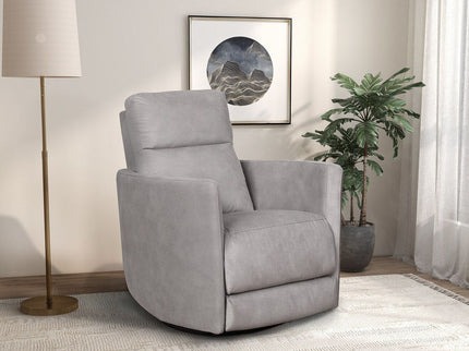 Lawson - Swivel Glider Suede Recliner Chair - Latte