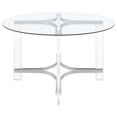 Uptown - 5 Piece Round Dining Set - Chrome