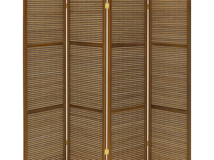 Kenabi - 4 Panel Room Divider Folding Screen - Walnut
