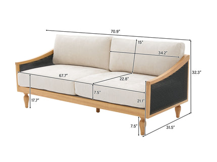 Loveseat Sofa With Armrests - Black