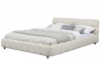 Queen Size Upholstered Platform Bed Frame - Beige