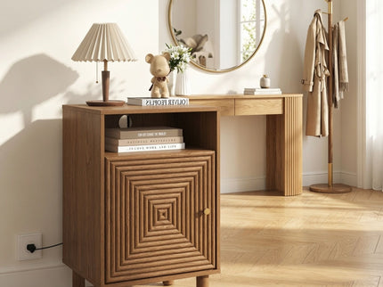 Nightstand With Charging Station & Storage