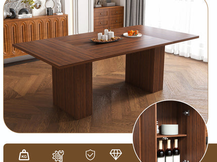 Rectangular Dining Table With Storage Base - Walnut