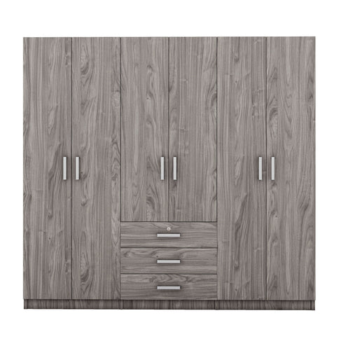 6 Doors Wardrobe Storage For Bedroom, With Big Drawers