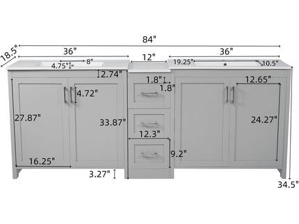 Double Sink Bathroom Vanity With Quartz Countertop
