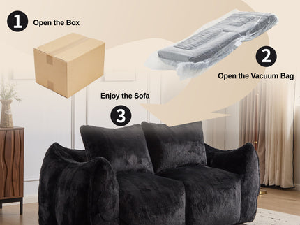 Giant Bean Bag Couch, Ultra Soft Fluffy Loveseat For Living Room