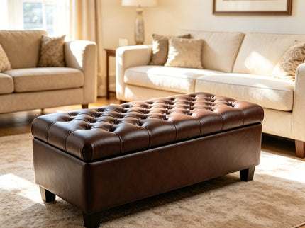 Storage Ottoman Bench With Safety Hinges