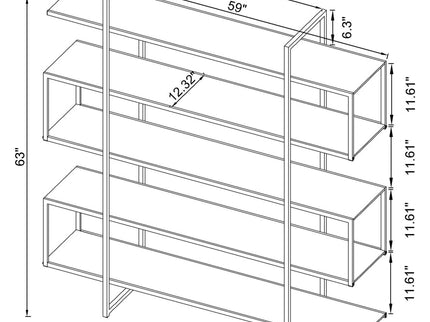 Harison - 5 Shelf Bookshelf - Clear