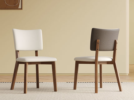 Dining Chair (Set of 2) - White / Deep Walnut