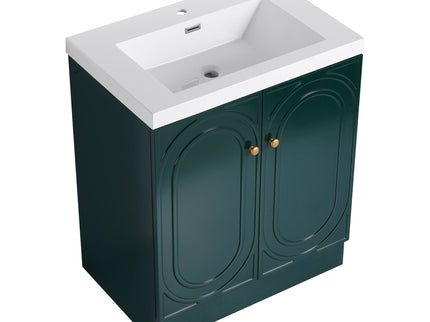 Contemporary Freestanding Bathroom Vanity With Resin Sink & Soft-Close Cabinet Doors
