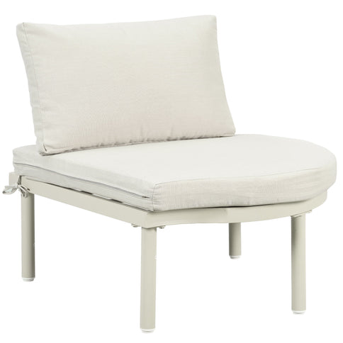 6 Piece Patio Set, Half Moon Outdoor Sectional Sofa With 2 High Low Coffee Tables, 4 Pillows & Cushions
