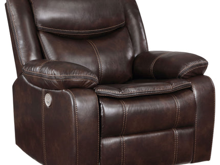 Salerno - Upholstered Power Recliner Chair With USB Charging - Dark Brown