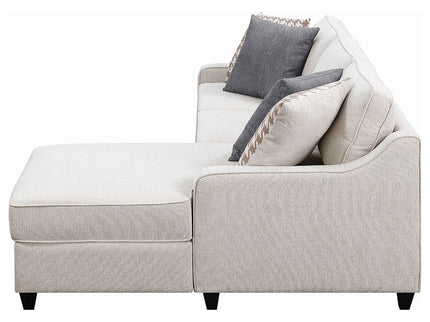 Isla - L-Shaped Sectional Sofa With Pillows - Beige